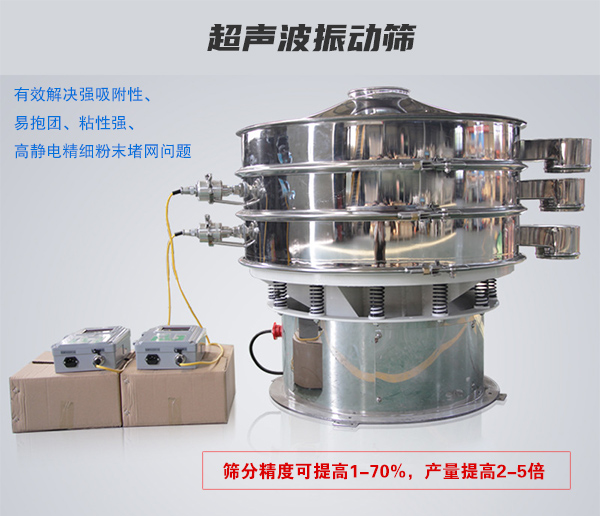 超聲波振動篩有效解決強吸附性、易抱團、粘性強、高靜電精細粉末堵網(wǎng)問題